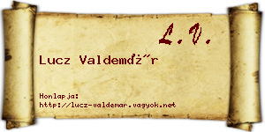 Lucz Valdemár névjegykártya